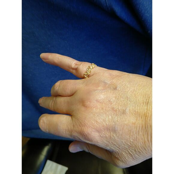 Dainty Gold Rhinestone Butterfly Ring Adjustable Butterflies - Picture 3 of 7